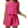 Shein pcs Young Girl Woven Solid Color Crew Neck Camisole Top And Loose Woven Solid Color Shorts Set