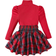 Shein Minimalist Collegiate Half Turtleneck Long Sleeve Top And Plaid Cake Skirt Set - Autumn/Winter