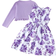 Shein 2-piece outfit for little girls in spring/autumn: Elegant jacket with ruffle edge, combined with sleeveless dress with flower pattern and bow