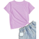 Shein Young Girl Casual Smiling Rainbow Graphic Print Round Neck TShirt