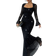 Shein Elegantes Party Kleid mit Ausschnitt - Schwarz