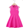 Shein Little Girls' Preppy Style Heart-shaped Print Striped Trim Ribbed Collar Sleeveless Dress For Summer
