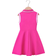 Shein Little Girls' Preppy Style Heart-shaped Print Striped Trim Ribbed Collar Sleeveless Dress For Summer
