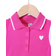 Shein Little Girls' Preppy Style Heart-shaped Print Striped Trim Ribbed Collar Sleeveless Dress For Summer