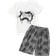 Shein Boys Graphic and Ink Splatter Print Top & Shorts PJ Set