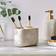 Dunelm Marble Resin Double Toothbrush Holder Cream