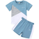 Shein Toddler Boys Color Block Letter Graphic Tee & Shorts