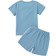 Shein Toddler Boys Color Block Letter Graphic Tee & Shorts