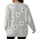 Shein Plus Womens Floral Pattern Crew Neck Drop Shoulder Long Sleeve Casual Sweater