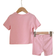 Shein Floral Baby Girl Casual Simple Flower Pattern Short Sleeve Shorts Set Summer