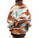 Shein Womens Full Print Zipper Front Long Sleeve Casual Streetwear Pullover Sweatshirt