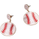 Shein 1pair European And American Style Beaded Baseball Ear Studs