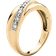 PalmBeach Men's Platinum or 18k Yellow Gold Plated Sterling Silver Diamond Wedding Band Ring (1/10 cttw, Color, I3 Clarity)