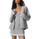 Alo Tennis Club Sweater Knit Cardigan Top - Athletic Heather Grey/White