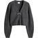 H&M Ribbestrikket Cardigan Med Sløyfe - Grå