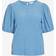 Vila Broderie T-Shirt With Puff Sleeve - Blissful Blue