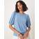 Vila Broderie T-Shirt With Puff Sleeve - Blissful Blue