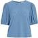 Vila Broderie T-Shirt With Puff Sleeve - Blissful Blue