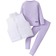 Shein Toddler Girls pcs Casual Set White Cropped Padded Vest Jacket Purple Long Sleeve Ribbed TShirt And Leggings Suitable For Winter Casual Daily School Fa