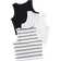 Shein Tween Girl Casual And Versatile AllMatch Simple Black And White Striped Piece Set Of Vests