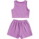 Shein Tween Girls Knitted Fitted Cropped Tank Top And Shorts Piece Set