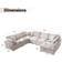 Latitude Run Multi Color Oversized Modular Sectional 27.5 H X 129.5 W X 100 D Sofa 129.5" 7pcs