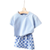 Shein Baby Boy pcsSet Casual Solid Color Short Sleeve TShirt With Plaid Patterned Shorts Summer