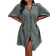Shein Plus Size Woven Button-Down Dropped Dress - Solid Color