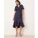 Y.A.S Satin Midi Wrap Dress - Navy