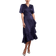 Y.A.S thea 2/4 Midi Wrap Dress - Marinblå