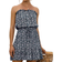 Shein Ditsy Floral Print Knot Ruffle Hem Tube Dress
