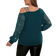 Shein Plus Asymmetrical Collar Patchwork Long Sleeve TShirt