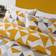 OHS Abstract Shapes Set Ochre Duvet Cover Grey, Yellow, White (198x137cm)