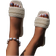Shein Women's Fashionable Faux Pearl Decorated Square Toe Flat Sandals For Summer