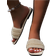 Shein Women's Fashionable Faux Pearl Decorated Square Toe Flat Sandals For Summer