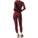 The Couture Club Couture Club Co-Ord Sculpting Stretch Emblem Leggings - Burgundy/Red