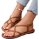 Shein Women's Flat Bottomed Woven Straps Cross Straps Roman Sandals, Casual And Comfortable Summer Slippers