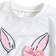 Shein Young Girl White Cute Cartoon Rabbit Printed T-shirt For Summer With Round Neck And Short Sleeves