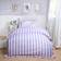OHS Stripe Frill Set Lilac Duvet Cover White, Purple (200x135cm)