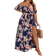Shein Maxikleid mit Große Größen und romantischem floralem Muster, Wickel-Kragen