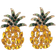 Shein 1pair New Fashion Creative Pineapple Stud Earrings For Women's Summer Beach Accessories