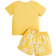 Shein New Arrival Baby Girls Cute Casual Cartoon Print Short Sleeve Top And Floral Shorts Set