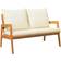 vidaXL Udendørs Cremefarvet Solidt Akacietræ 115 x 65 x 71 cm Sofa