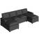 Ebern Designs Black Sectional 3 Sofa 109" 3pcs 4 Seater