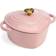 Paris Hilton Enameled Cast Iron Dutch Oven Heart-Shaped Pot with Lid 4-Quart Pink with lid 0.98 gal