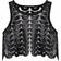 Úchè The Leather Leaf Crop Top - Black