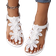 Shein Ladies Thong Flat Sandals With Stylish White Flowers Elasticslip Design TStrap Flat Sandals Elegant And Perfect For Weddings
