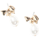 ASOS Mini Bow Faux Pearl Drop Earrings - Gold Tone