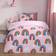 OHS Rainbow Print Fleece Set, - Single Duvet Cover Pink (200x135cm)