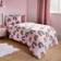 OHS Rainbow Print Fleece Set, - Single Duvet Cover Pink (200x135cm)